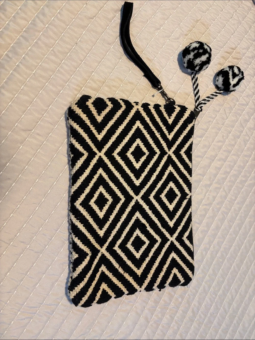 Black & White Geometric Wristlet Clutch